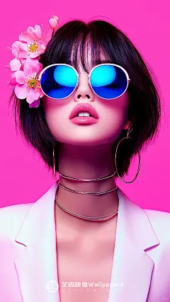 手机壁纸#D427丨粉蓝色系清凉夏日少女 - 小红书