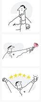 卡通艺术线性人物办公思考努力读书数据元素UI界面插画AI矢量素材-淘宝网