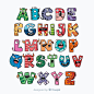 Free vector cute halloween monster alphabet