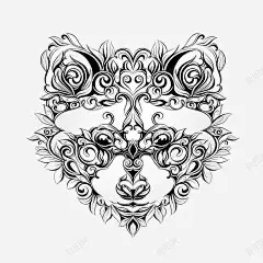 欧式花纹插画狼头高清素材 设计图片 页面网页 平面电商 创意素材 png素材