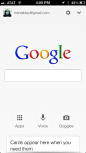 Google Now iPhone search, home screenshot