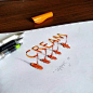 用钢笔和铅笔创建的3D手绘字体