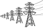 电塔电力安全用电高压线电线杆png免抠图