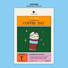 卡通手绘潮流人物咖啡奶茶饮品促销宣传插画海报ps设计素材模板-淘宝网