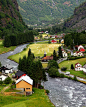 河谷，挪威Flam