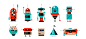 SpiceFactory Robots : SPFRbots is a funny crew of ten robots which are SpiceFactory mascots and important part of company's visual identity. Each of them has a story which makes you want to collect them all. They are designed from simple, flat, geometric