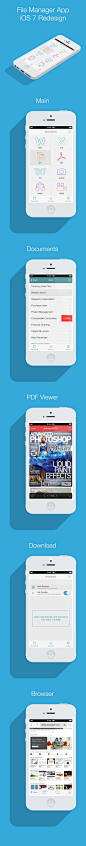 File Manager App iOS 7 Redesign by Andrei Shapa, via Behance