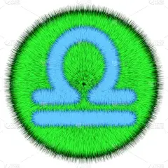 天秤座,圆形,标志,绿色,毛绒绒,几何形状,现代,自然美,图像特效,装饰品