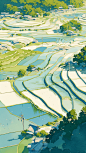 春天田地素材图背景