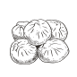 手绘小笼包包子煎包PNG免抠元素 (186)