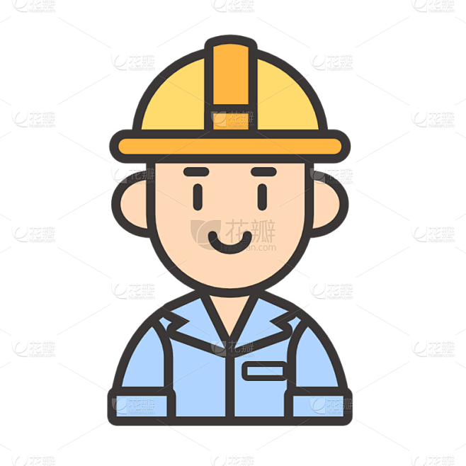 家居生活行业icon多色扁平-工人
