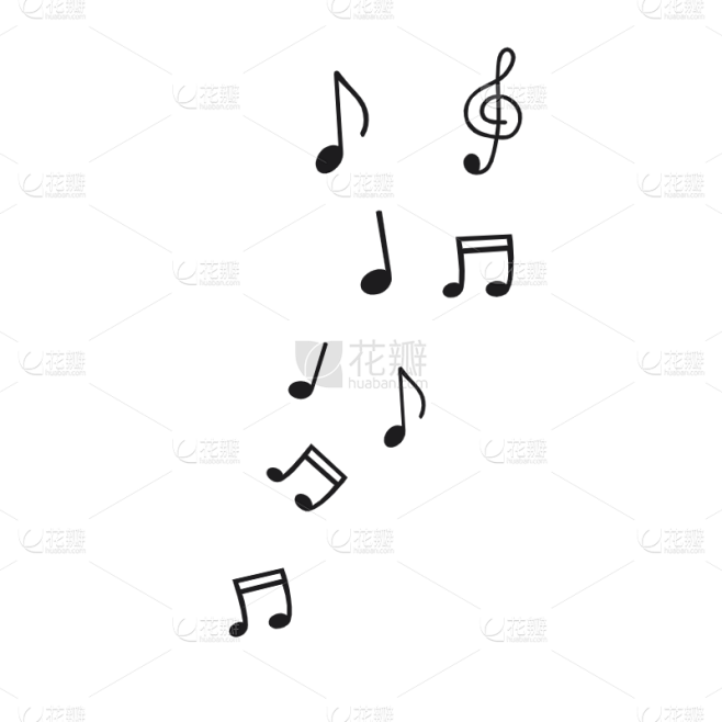矢量风-扁平音乐元素-音符