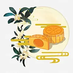 古风中秋节月饼  - 源文件下载【酷图网】手绘,国风,国潮,古风,月饼,PSD,