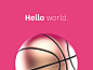 Hi Dribbblers… gold dribbble invite basketball ball pink damien 3d welcome