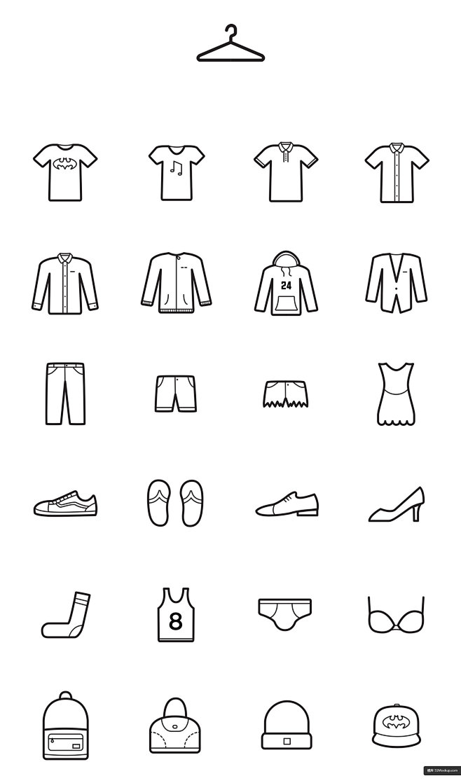 Clothes Icons UI设计 矢...