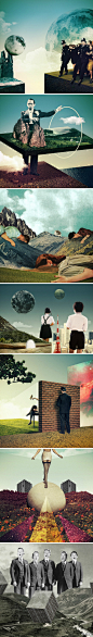 法国多媒体艺术家Julien Pacaud创作的一组拼贴画----“陡峭的梦想
