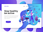 2018扁平化流行配色Web登录网页模版 Flat Modern design of wesite template :