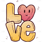 情人节卡通风插画-LOVE