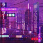 蒸汽波：
和电影里的场景一样，好像梦见里未来世界。带着浓浓的科技感和复古感相结合的一种感觉，十分的迷幻生动。