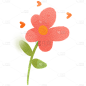 粉色蝴蝶花朵插画元素