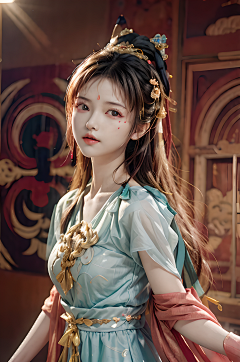 上海大魔王采集到中国彩色美女国画风