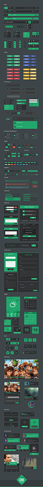 Vertical infinity %e2%80%93 a mega flat style ui kit psd for free download