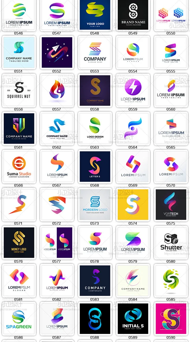 字母系列S LOGO商标设计vi素材包 ai矢量源文件淘宝店标微商标志-淘宝网-花瓣网