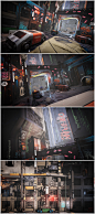 虚幻4 UE4废墟涂鸦废弃都市枪战现代 科幻赛博朋克城市场景素材 次世代 3D模型贴图 CG原画参考设定