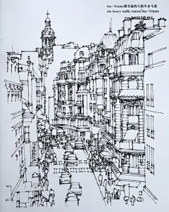 钢笔手绘巴黎建筑1