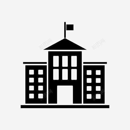 学校建筑建筑教育标志图标 平面电商 创意素材