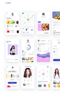 扁平化简洁大气的电商社交平台APP移动界面Sketch模版素材 Velvet UI Kit :  