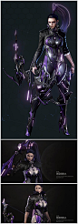 《运星一号》Ascendant One 角色：女吕布 模型  运星一号角色3D模型 欧美日韩科幻次世代PBR 游戏美术素材 带骨骼  CG原画参考设定