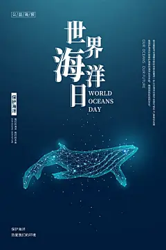世界海洋日大海保护环境生态平衡公益海报