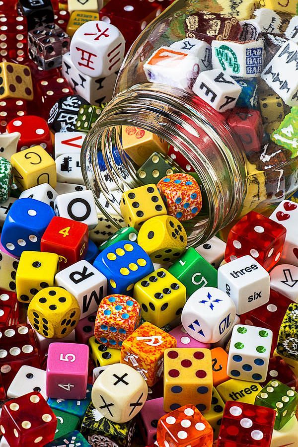 Jar Of Colorful Dice
