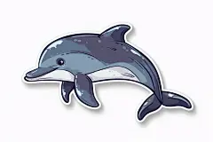 卡通海洋生物海豚
