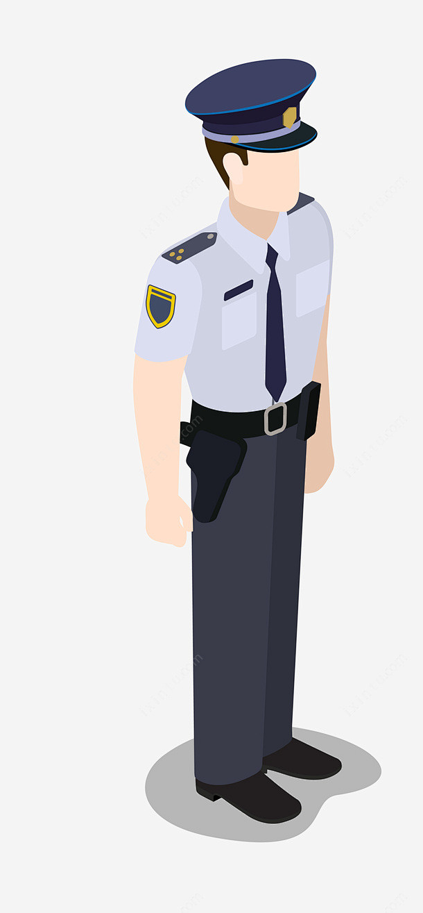 卡通站着的警察pngpng免抠素材_新图...