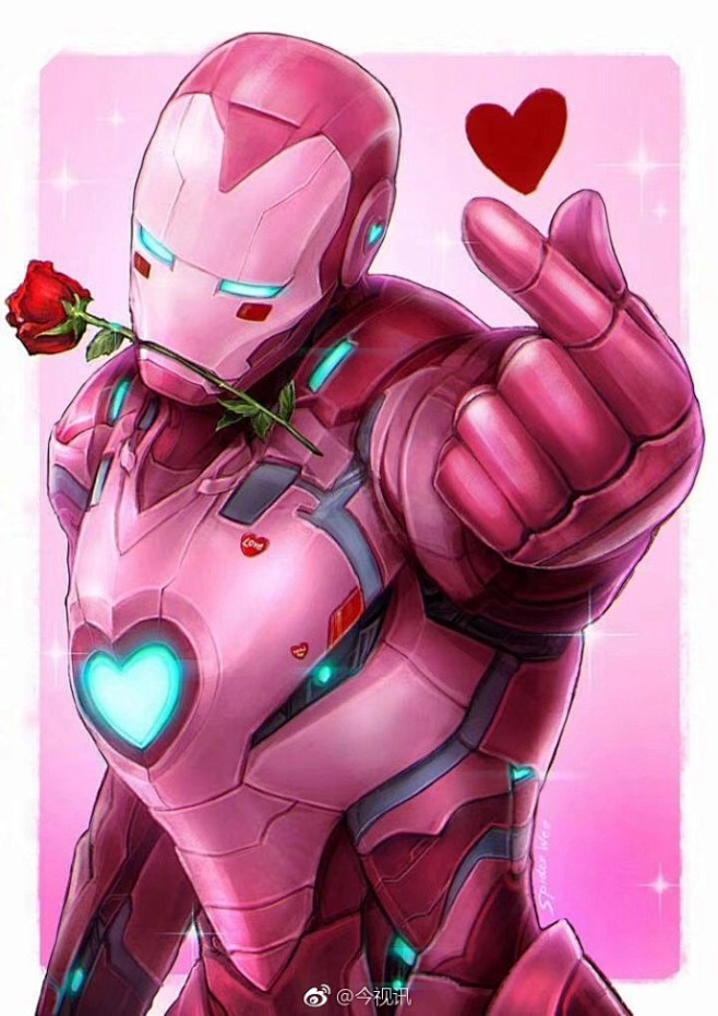 来一张粉色钢铁侠送给少女心爱你哦比心近期复仇者联盟3上映刷新首映