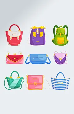 可爱手绘行李箱免抠元素