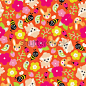 无缝的多彩羊开花大黄蜂蜜蜂和鸟类插图春天背景图案中矢量图 - 365psd