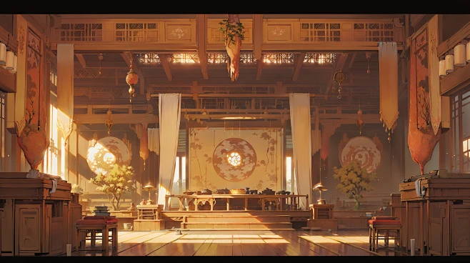古风宫殿室内场景插画素材 AI国风背景设定图集 影视游戏概念设计-淘宝网图片_场景图片素材-花瓣网