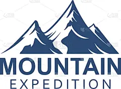 高山探险高山运动矢量图标
