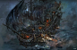 CGwall游戏原画网站_加勒比海盗概念设定之舰船系列——黑珍珠之怒