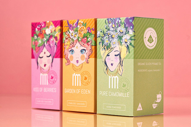 I'M TEA 茶 花茶 插画 女孩 设...