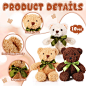 Amazon.com: 30 Pieces Plush Bears Bulk, Stuffed Bears, Small Plush Bear Stuffed Animals with Bow Tie Bear Toys for Birthday Baby Shower Graduation Christmas Party Favor Gift (White, Brown, Dark Brown, 10 Inch) : Toys & Games