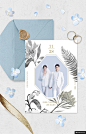 信封情侣海报婚礼结婚照唯美韩式4模板平面设计