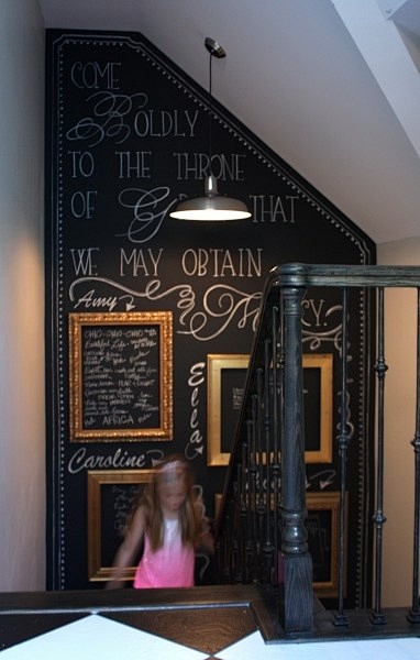 a chalk board wall o...