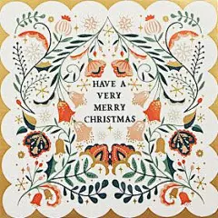 a christmas card with the words have a very merry christmas written in floral designs on it
