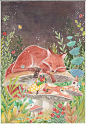 The Fox ～水彩插画_荻子DIO__插画师作品_涂鸦王国gracg.com