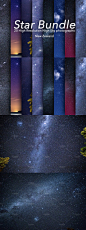 20个星空背景纹理素材 Star Bundle – 20 Stars Photographs  