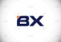 b x initial letter logo design creative modern
